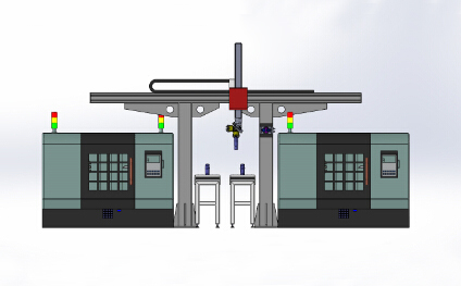 數(shù)控車床二聯(lián)自動(dòng)上下料機(jī)桁架式機(jī)械手總體方案